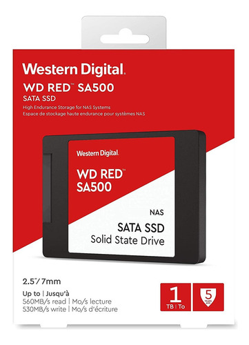 1 Tb Western Digital Wd Red Sa500 Nas 3d Nand Ssd Interno -