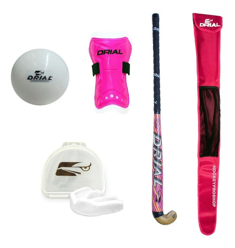 Kit De Iniciacion Hockey Palo+funda+bucal+bocha+canillera