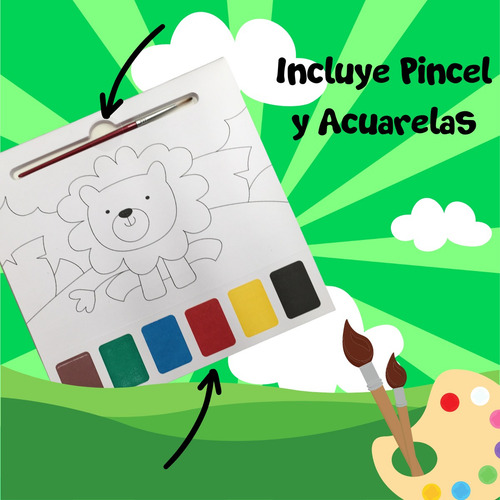 Set 4 Libros Para Pintar Con Agua Y Acuarelas