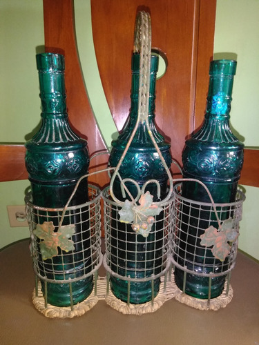 Juego De Tres Botellas Decorativas