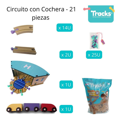 Imagen 3 de 10 de Tracks Pistas Circuito Con Cochera Y Tren Magnetico Extensib
