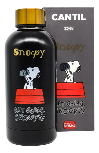 Imagem 1 de 4 de Cantil Max Get Going Snoopy Aluminio Fosco 400 Ml