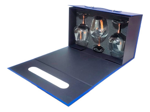 Set 3 Copas De Coñac Glow Cobrizadas 600ml - Maleta