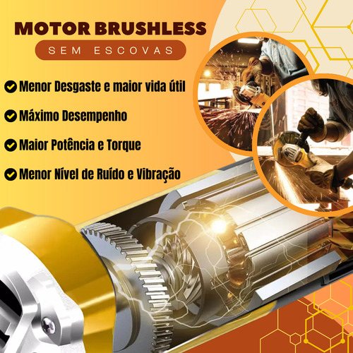 Esmerilhadeira Lixadeira Angular Profissional 2 Baterias 21v