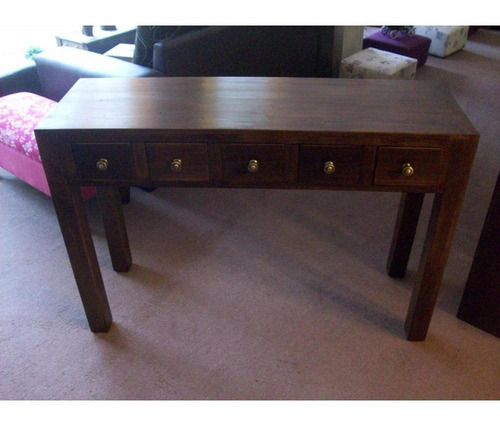 Imagen 4 de 7 de Mesa De Arrime C/ 5 Cajones Lustre Hidrolaqueada