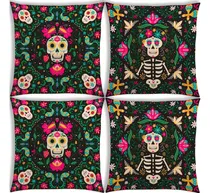 Comprar Fundas Almohada Dia De Muertos Cojínes Cubiertas Bolsa 4pz