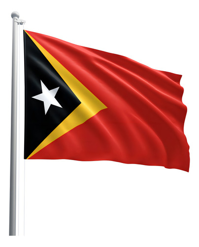 Bandeira Do Timor Leste Em Tecido Oxford 100% Poliéster