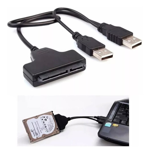 Cable Adaptador Sata A Usb 3.0 Hdd 2.5 Windows Mac 7200 Rpm Color Negro