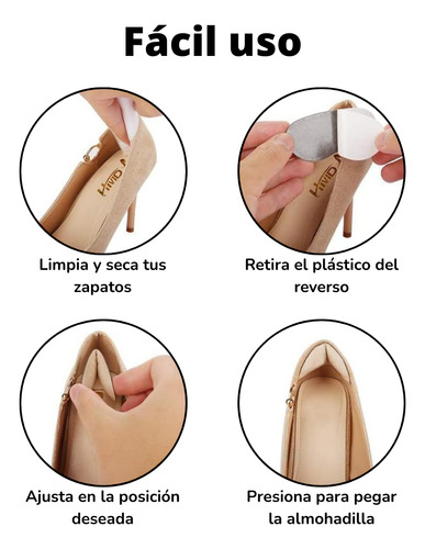 4 Pares Almohadillas Talón Confort Para Calzado Suelto
