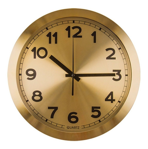 Reloj De Pared Dorado 25cm