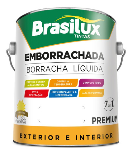 Tinta Emborrachada Branca 3.2l Borracha Líquida Brasilux