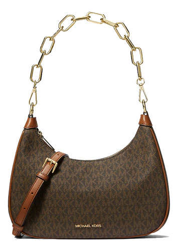 Bolsa Shoulder Bag Michael Kors Jet Set 35s2g4cw3b Cora Zip Shoulder Bag Logo Brown Color Marrón Oscuro