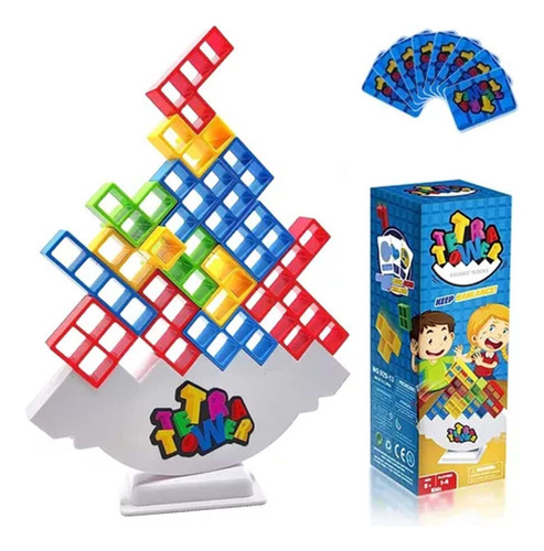 48pcs Torre Tetris Juego De Equilibrio Didáctico Tetra Tower