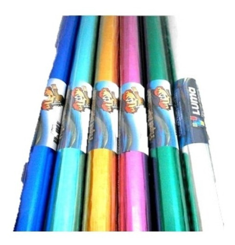 Papel Glace Luma Colores Metalizado Rollo 40cm X 5 Metros