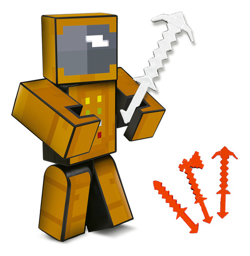 Boneco Zoom Astronauta 15 Cm Minecraft Com Ferramentas