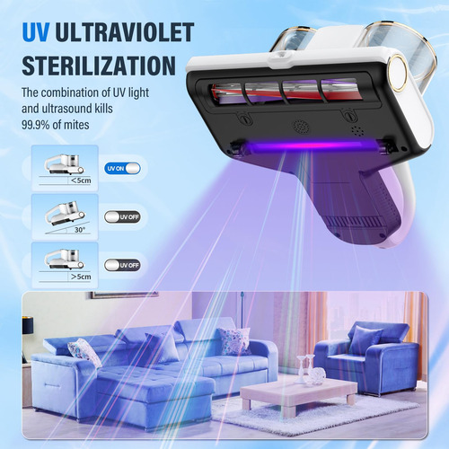 Aspirador De Ácaros Para Colchones Con Luz Uv Y Aire Calient