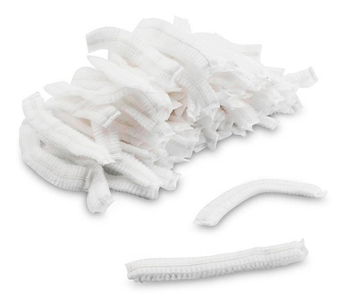 Imagen 3 de 3 de Tocas Blancas Protección De Cabello Tipo Gorras Tira X100u
