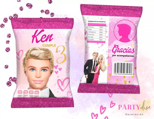 Bolsas De Papas Personalizadas (chip Bags) Barbie 15pz