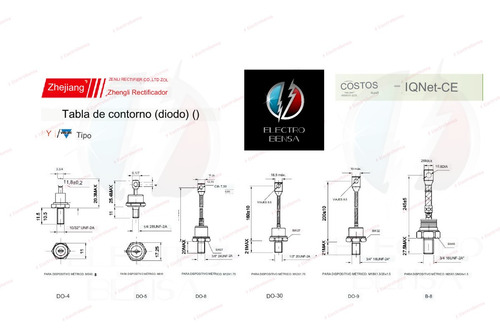Diodo Rectificador 100a 600v Cátodo/rosca(m12x1.75)(p3-)