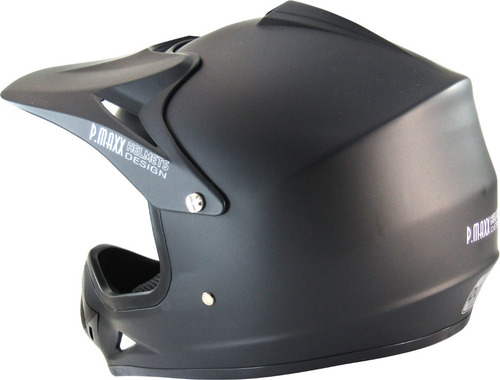 Imagen 6 de 8 de Casco De Cross Para Niños/ Niñas Power Maxx Negro Mate