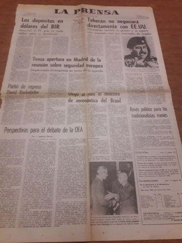 Tapa Diario La Prensa 12 11 1980 Borges Saddam Rockefeller 