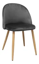 Comprar Silla Thea Macarón Tapizada En Pana Pack X 4 Unidades Estructura De La Silla Símil Madera Asiento Gris Oscuro