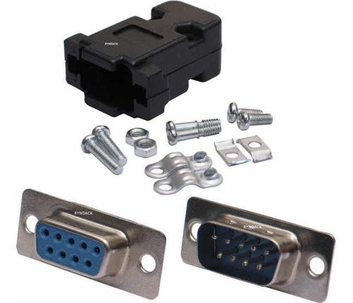 Kit  40x Conector Db9 Fêmea + 40x Capas Db9 Preta 