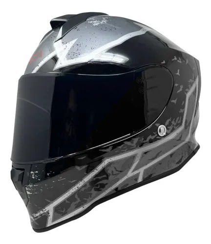 Casco Batman Moto Kov Kroon Dc Comics Certificado Dot Color Gris