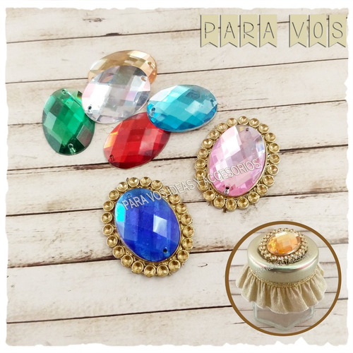 Bases Camafeos + Gemas Ideal Decoracion Candy Bar Adorno X10