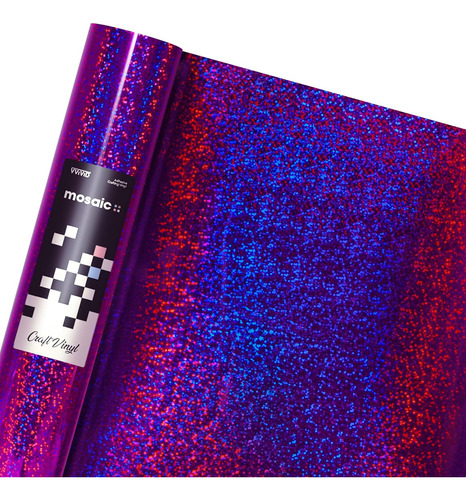 Vinilo De Mosaico +, Por (glitter Holográfico Morado, ...