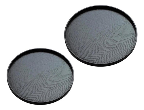 Cuenco De Madera Y Negro Juego De 2 Fruteros Platos Para