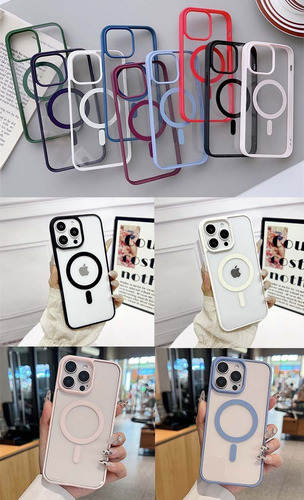 Funda Case Para iPhone 11 12 13 14 15 14pro 15pro 16pro 14pro Max 15pro Max 16pro Max Con Magsafe Rudo Mica Cámara+cargador Inalambrico 7 Kit