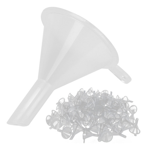 Funil De Plástico Transparente Pequeno, 100 Peças De Corda