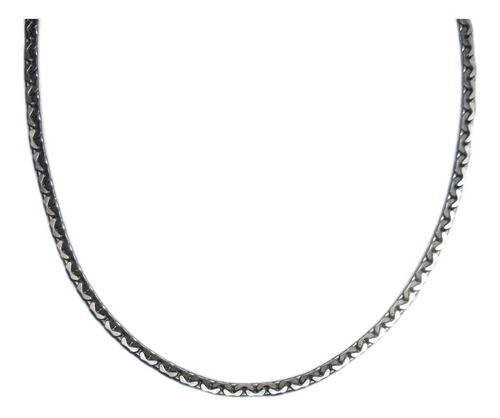 Imagen 2 de 5 de Cadena Plata925 Forcet Plana Maciza Hombre 3mm X 55cm