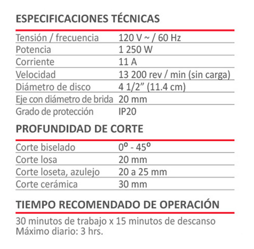 Imagen 2 de 3 de Cortador Electrico De Azulejos 1250w De 4 1/2 Regulable