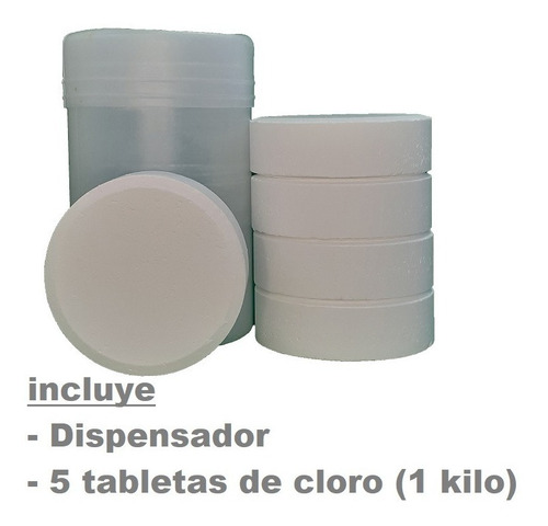 Imagen 3 de 4 de Dispensador De Cloro Para Piscina + Tabletas De Cloro