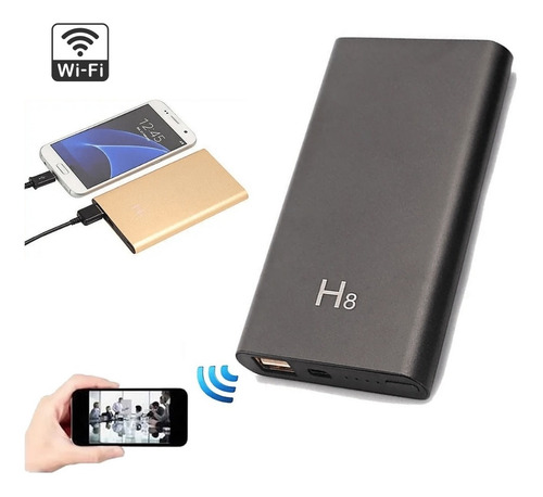 Power Bank-cámara Oculta Wifi-1080p 4k-mod H8 + Micro Sd 32