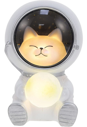 Ibasenice Lámpara De Mesa Astronauta Con Forma De Gato, Lámp