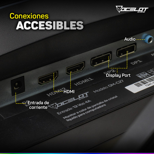 Monitor Gamer Ocelot Gaming Con Pantalla De 27 240hz Resolución Full Hd Negro