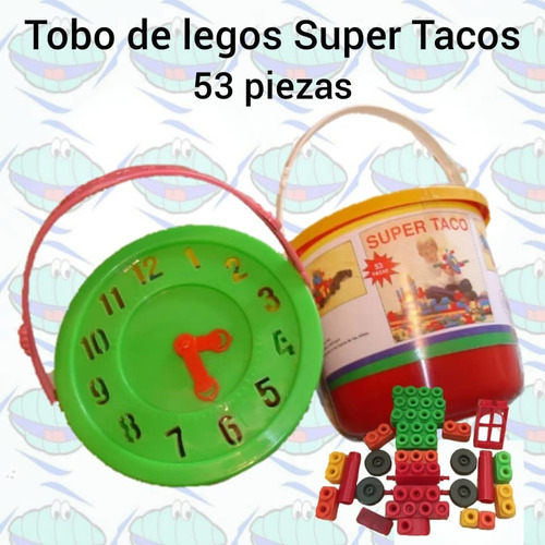 Tobo De Legos Super Taco 53 Piezas Juego Didactico Creativo