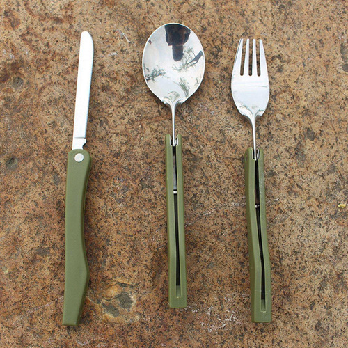 I Juego De Cubiertos Portátil For Acampar Con Cuchara