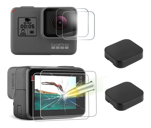 Protector De Pantalla Para Gopro Hero 7 5 Y 6 De Lente- 6un