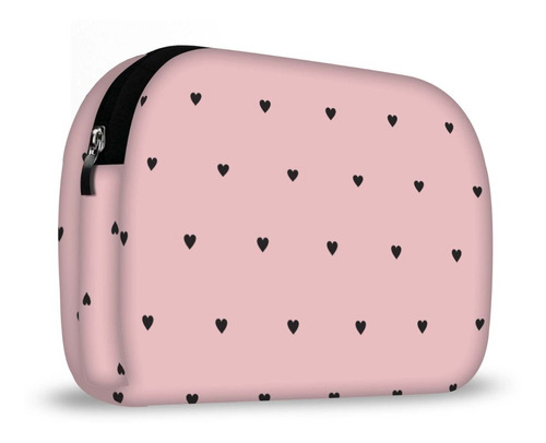 Necessaire Feminina Para Maquiagem Em Neoprene Corações Poas