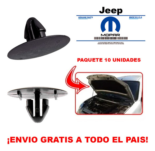 Clips Gancho Aislante De Calor Capot Jeep Cherokee Laredo Wk