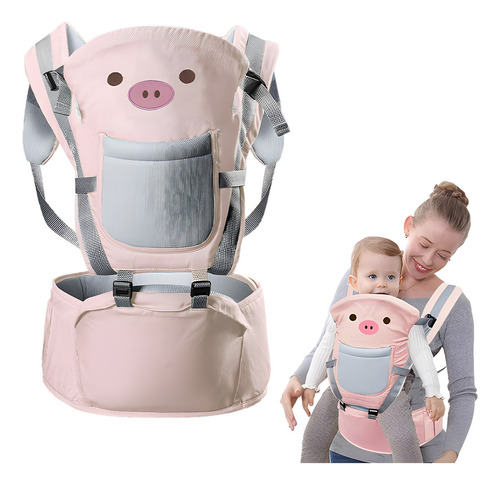 Hapemein® Cangurera Porta Bebes Cargador Ergonomico Posiciones 0-3años Rosa