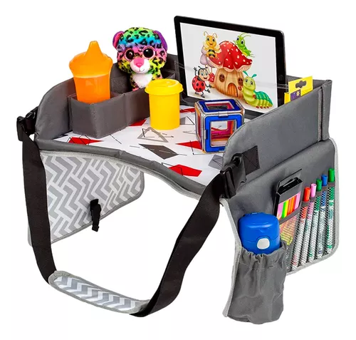 Bandeja Mesa Plegable Asiento Butaca Auto Niños Organizador Color Gris