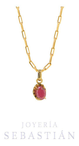 Cadena Limada Oro 18k Rosado Colgante Chatón 