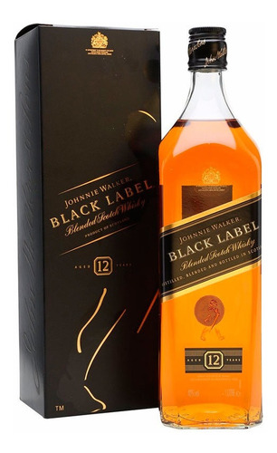 Whisky Johnnie Walker Black/negro Botella 1 Litro