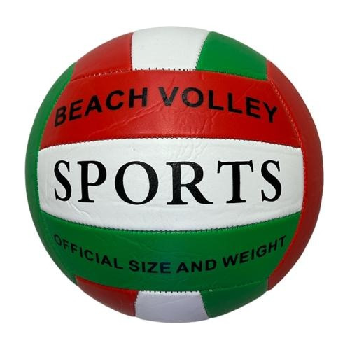Pelota De Voley Tricolor Cuero Sintetico Cosida Beach Volley