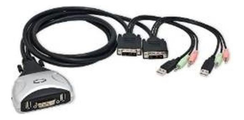 E / S Cresta 2 Puerto Dvi + Conmutador Kvm Usb Con Audio Y S